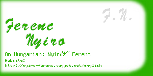 ferenc nyiro business card